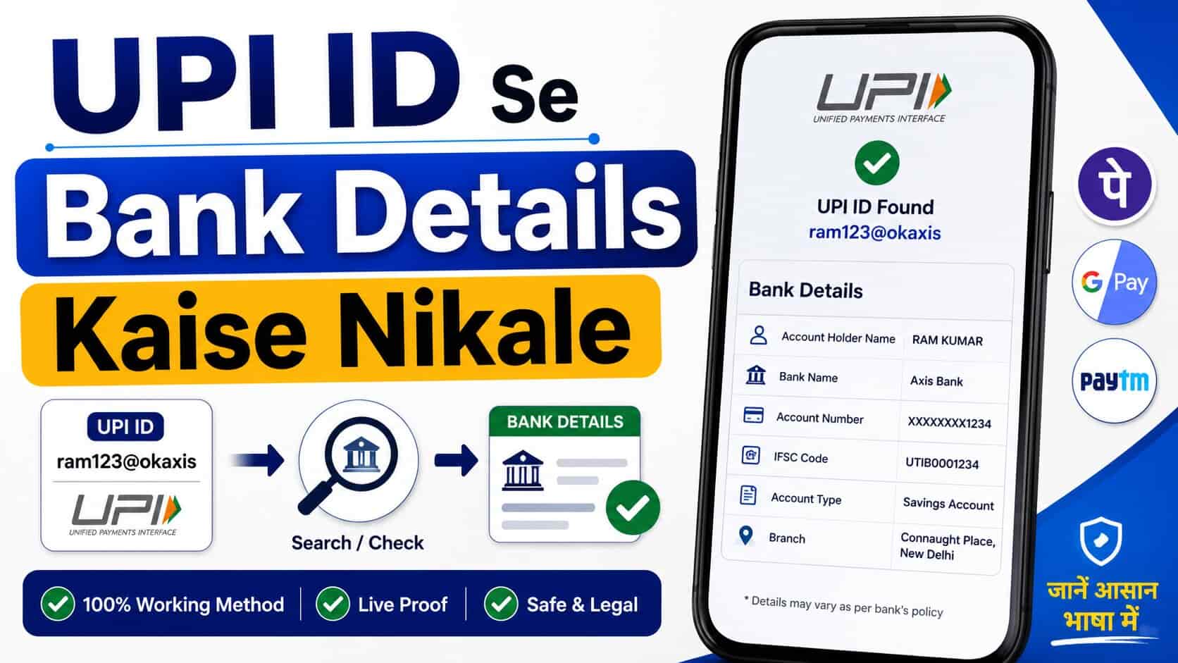 UPI ID Se Bank Details Kaise Nikale